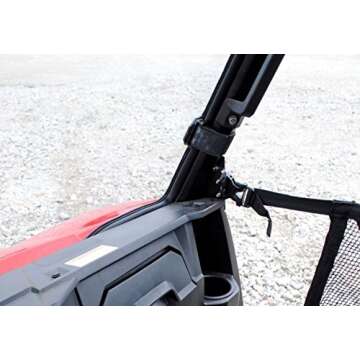 SuperATV Full Windshield for 2015-2021 Polaris Ranger Midsize 570 / Crew | 2017+ Ranger Midsize 500 / ETX | 1/4" Thick Clear Scratch Resistant Polycarbonate | Includes Pre-installed Bulb Seal