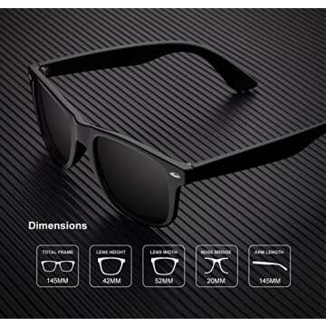 KALIYADI Polarized Sunglasses for Men and Women Matte Finish Sun glasses Color Mirror Lens UV Blocking (3 Pack)