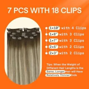 Full Shine Hair Extensions Clip ins Brown Ombre 22 Inch Clip in Human Hair Extensions Dark Brown to Light Brown Mix Blonde Clip in Extensions Real Human Hair Long Straight Hair 7 Pcs
