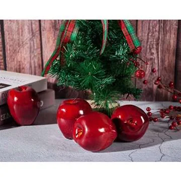 Toopify 16PCS Artificial Red Apples, Red Delicious Apple，Plastic Fruit,Fake Fruit Lifelike Simulation Apples for Home Kitchen Table Basket Decoration, 3.43" x 2.95"