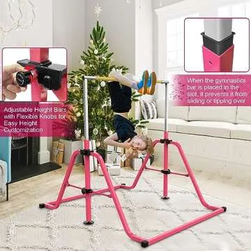 RAVS Gymnastics Bar for Kids Max Load 300LBS Adjustable