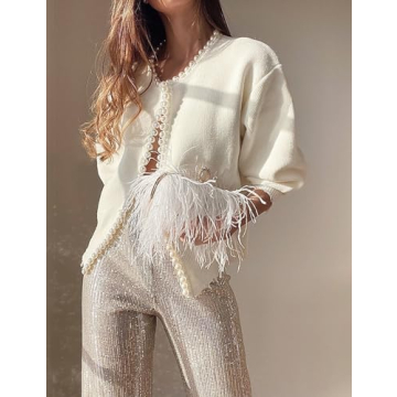 Kedera Stylish Pearl Cardigan Sweater for Women