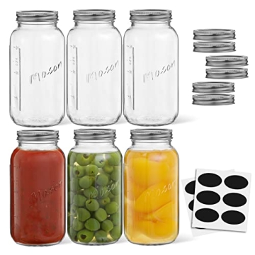 32 Oz Mason Jars Set - Versatile Storage & Crafting