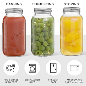32 Oz Mason Jars Set - Versatile Storage & Crafting