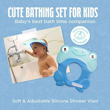 Walnut Tree Baby - Baby Bath Visor with Strap, Bath Visor for Toddlers, Adjustable Shower Visor, Mul...