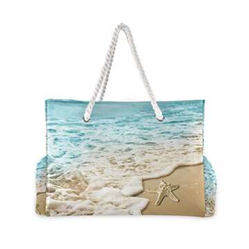 senya Large Beach Bags Totes Swim Canvas Tote Shoulder Bag Water Resistant Bags for Gym Travel Daily...