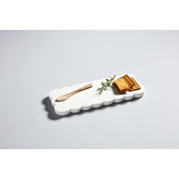 Mud Pie Scallop Marble Board Set for Stylish Serving