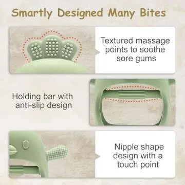 Baby Teething Toys by Komfy LilLove | Non-Toxic Infant Toys 0-6 6-12 Months | CPC Certified Teething Mitten | No Drop Teether for Baby Teething Relief | Baby teether Toys | Teething Pacifier - 2 Pack