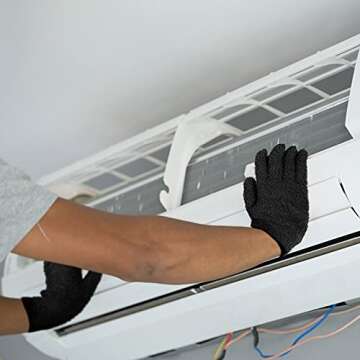 Patelai 3 Pairs Microfiber Dusting Gloves Washable Reusable Cleaning Mittens Gloves for Women(Medium,Black)