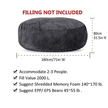 GQZGGXX 6ft Bean Bag Chair Cover Soft Durable Fun