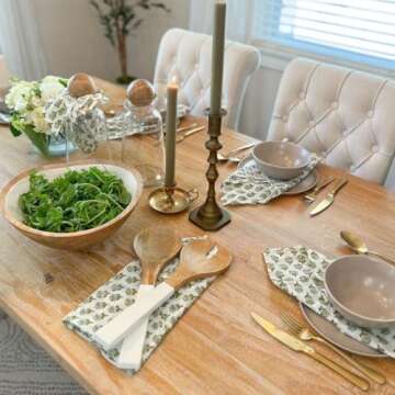 CPC Cloth Napkins Set of 6 Cotton Printed Dinner Block Print Napkins I Wedding Cocktail Cloth Floral...