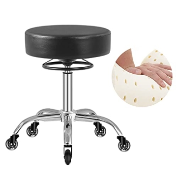 Mineloff Heavy Duty Rolling Stool - 400lbs Capacity for Tattoo, Spa, Salon Use