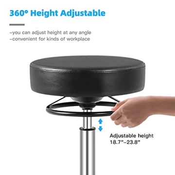 Mineloff 400lbs Heavy Duty Rolling Stool - Black