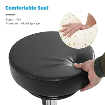 Mineloff 400lbs Heavy Duty Rolling Stool - Black