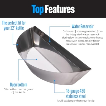 SnS Grills Slow ‘n Sear Insert for 22 Inch Kettle Grill