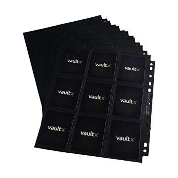 Vault X Sideloaders - 9-Pocket A4 Trading Card Binder Pages Storage Wallet - Double-Sided Side-Loading Pockets for 900 Card Capacity for TCG CCG (50 Pages)