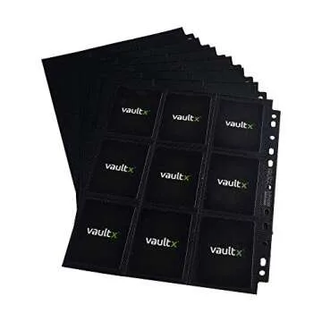 Vault X Sideloaders - 9-Pocket A4 Trading Card Binder Pages Storage Wallet - Double-Sided Side-Loading Pockets for 900 Card Capacity for TCG CCG (50 Pages)