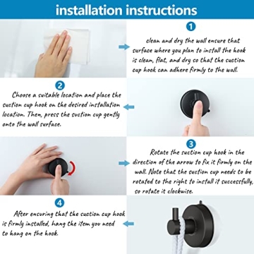 DGYB Suction Hooks for Shower - 15LB Capacity Stylish Finish