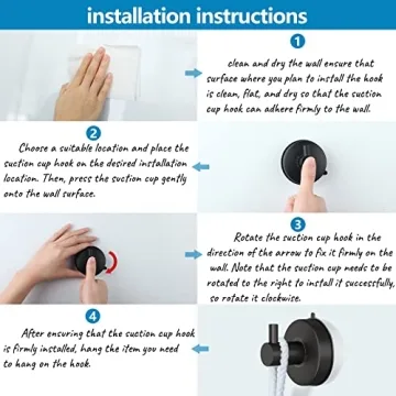 DGYB Suction Hooks for Shower - 15LB Capacity Stylish Finish