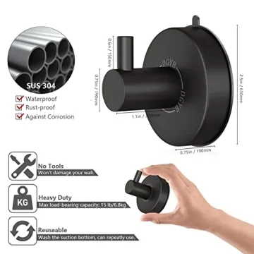 DGYB Suction Hooks for Shower - 15LB Capacity Stylish Finish
