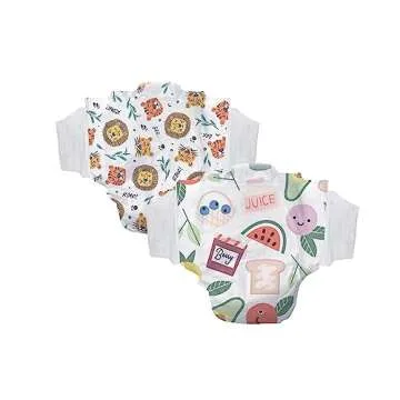 Hello Bello Diapers, Size 4 (22-37 lbs), 74 Count of Premium Disposable Baby Diapers in Wildcats and Snacktime Designs, Hypoallergenic with Soft, Cloth-Like Feel