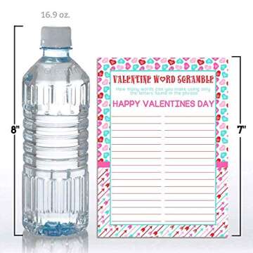 Valentine's Day Word Scramble Scavenger Hunt Holiday Fill In Game Cards, Ten 5" x 7" Fill In The Blank Cards by AmandaCreation