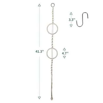 POTEY 601101 Air Plant Hanger - Air Plants Holders for Tillandsia Display 1 Pack Handmade Cotton Rope Hanging Air Plant Holders for Home Decor for 2 Air Plants, 41.3'',Ivory