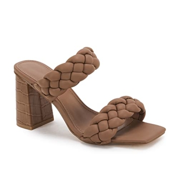 Syktkmx Women's Braided Heeled Sandals - Stylish Comfort for Every Occasion