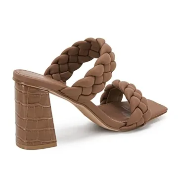 Stylish Syktkmx Women's Braided Heeled Sandals