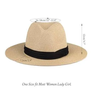DressVoguer Straw Fedora Hat for Ultimate Sun Protection