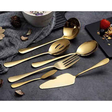 Elegant 6-Piece Gold Serving Set For Stylish Dining