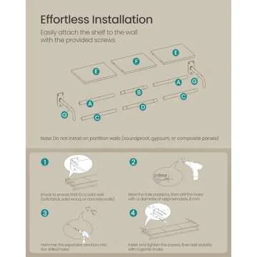 SONGMICS Clothes Rack with Top Shelf, Wall Mounted Clothing Rack, with Hanging Rod, Loads up to 132 lb, 11 x 42.9 x 5.2 Inches, Entryway, Bedroom, Closet, Natural Beige and Cloud White UHSR135W01