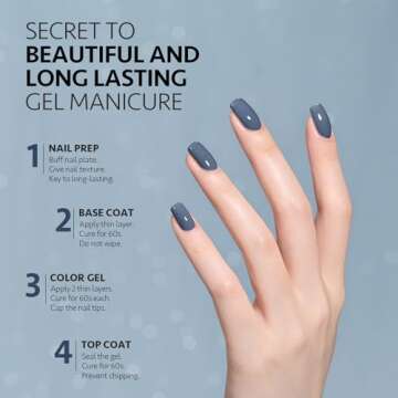 GAOY Blue Gel Nail Polish, 16ml Soak Off Gel Polish, UV Light Cure for Nail Art DIY Manicure at Home, 1271 Blue Borealis