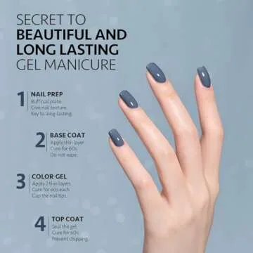 GAOY Blue Gel Nail Polish, 16ml Soak Off Gel Polish, UV Light Cure for Nail Art DIY Manicure at Home, 1271 Blue Borealis