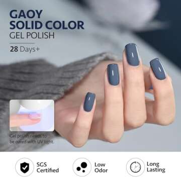 GAOY Blue Gel Nail Polish, 16ml Soak Off Gel Polish, UV Light Cure for Nail Art DIY Manicure at Home, 1271 Blue Borealis