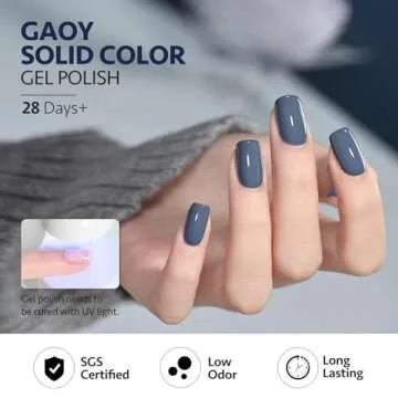 GAOY Blue Gel Nail Polish, 16ml Soak Off Gel Polish, UV Light Cure for Nail Art DIY Manicure at Home, 1271 Blue Borealis