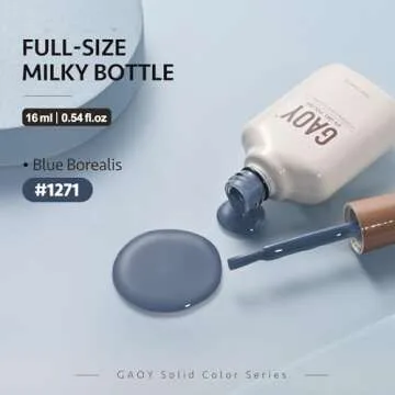 GAOY Blue Gel Nail Polish, 16ml Soak Off Gel Polish, UV Light Cure for Nail Art DIY Manicure at Home, 1271 Blue Borealis