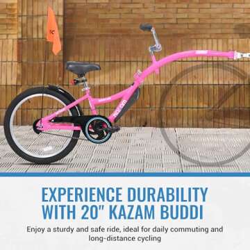 KaZAM Co-Pilot Bike Trailer - 20 Inch Bike Trailer with Adjustable BMX Stem and Handlebar - Lightwei...