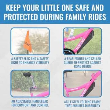 KaZAM Co-Pilot Bike Trailer - 20 Inch Bike Trailer with Adjustable BMX Stem and Handlebar - Lightweight Aluminum Frame and Padded Saddle for Cycling - Perfect for Family Rides - Pink