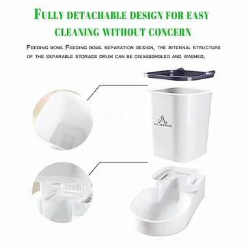 Pet Feeder Automatic Cat/Dog Food Feeder and Waterer 3.8L Pet Self-Dispensing for Small/Medium Pet,1 Complimentary Bath Brush for Pet
