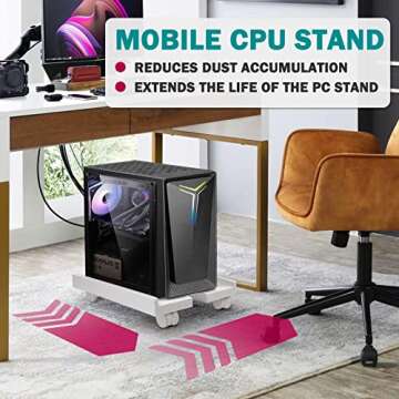 Seloom PC Stand - Adjustable Mobile CPU Tower Stand