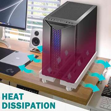 Seloom PC Stand - Adjustable Mobile CPU Tower Stand