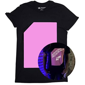 Illuminated Apparel Interactive Glow in The Dark T-Shirt - Fun for Birthday Parties & Festivals (Bla...