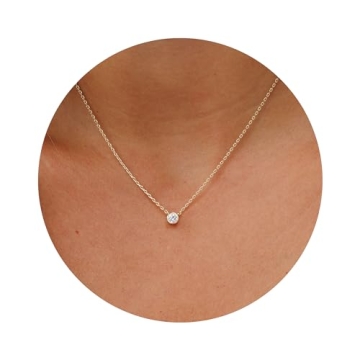 Galis Gold Plated Choker Necklace Faux Diamond Pendant