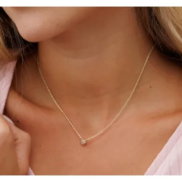 Galis Gold Plated Choker Necklace Faux Diamond Pendant