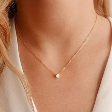 Galis Gold Plated Choker Necklace Faux Diamond Pendant