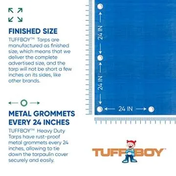 TUFFBOY Waterproof Tarp - 12x20 Heavy-Duty Protection