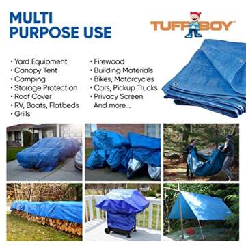 TUFFBOY Waterproof Tarp - 12x20 Heavy-Duty Protection