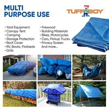 TUFFBOY Waterproof Tarp - 12x20 Heavy-Duty Protection