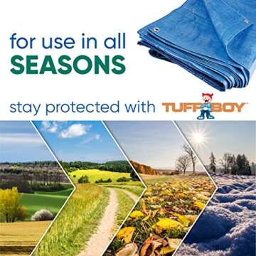 TUFFBOY Waterproof Tarp - 12x20 Heavy-Duty Protection